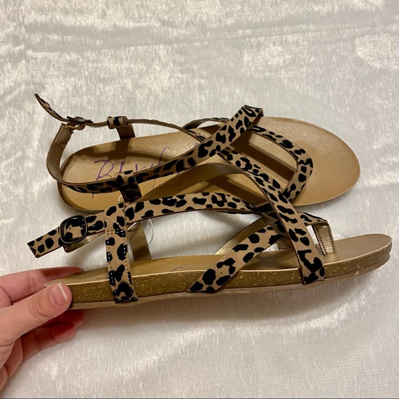 NEW Blowfish Malibu Pixi Leopard Print Strappy Sandals - Picture 5 of 11
